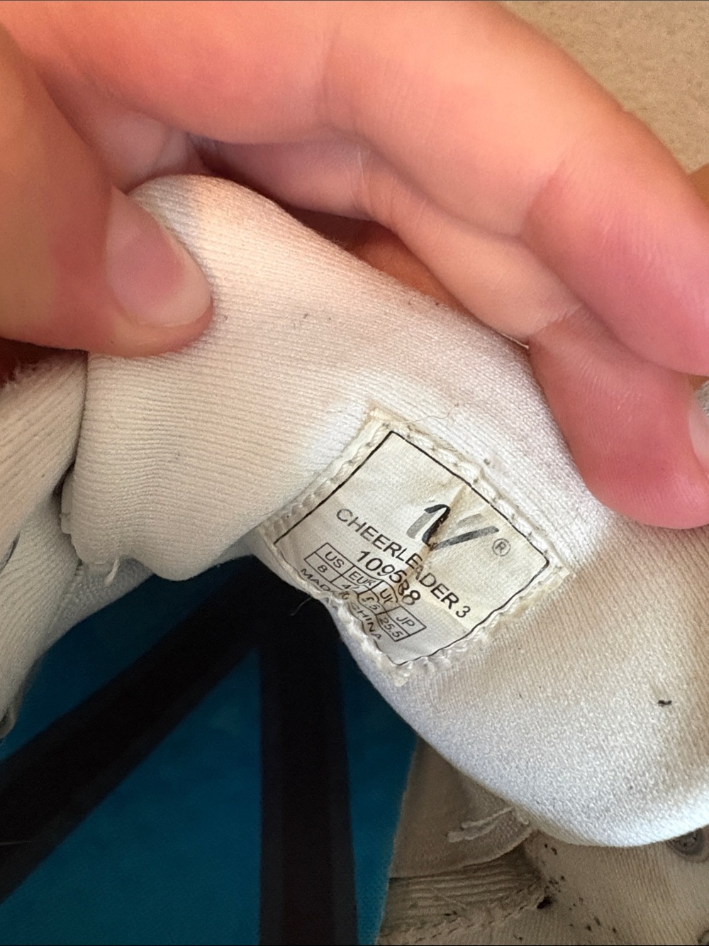 Varsity White Athletic Sneakers with Blue Insoles - Picture 2 of 2